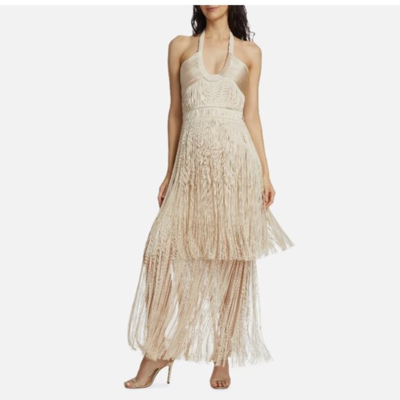 Jonathan Simkhai Cream Fringe Maxi Dress - Picture 2 of 16